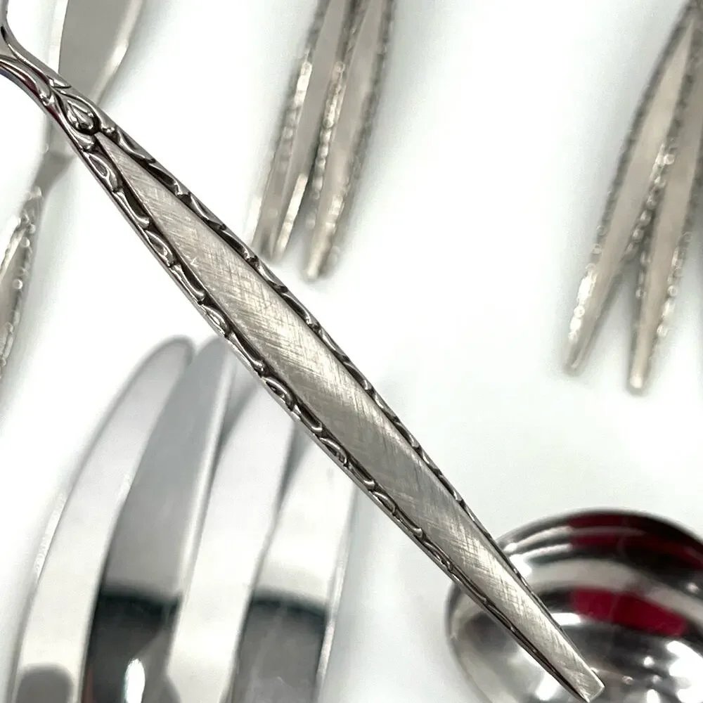 Oneida Community Stainless Venetia flatware set. Serving spoons
